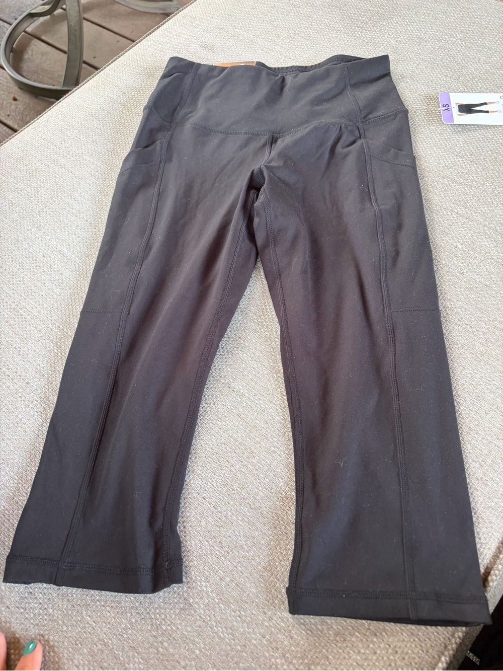32 Degrees Black Cropped Leggings with High Waist